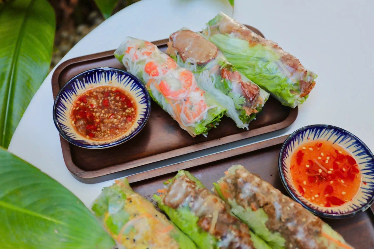 Assorted fresh spring rolls platter from Roly Poly Da Nang