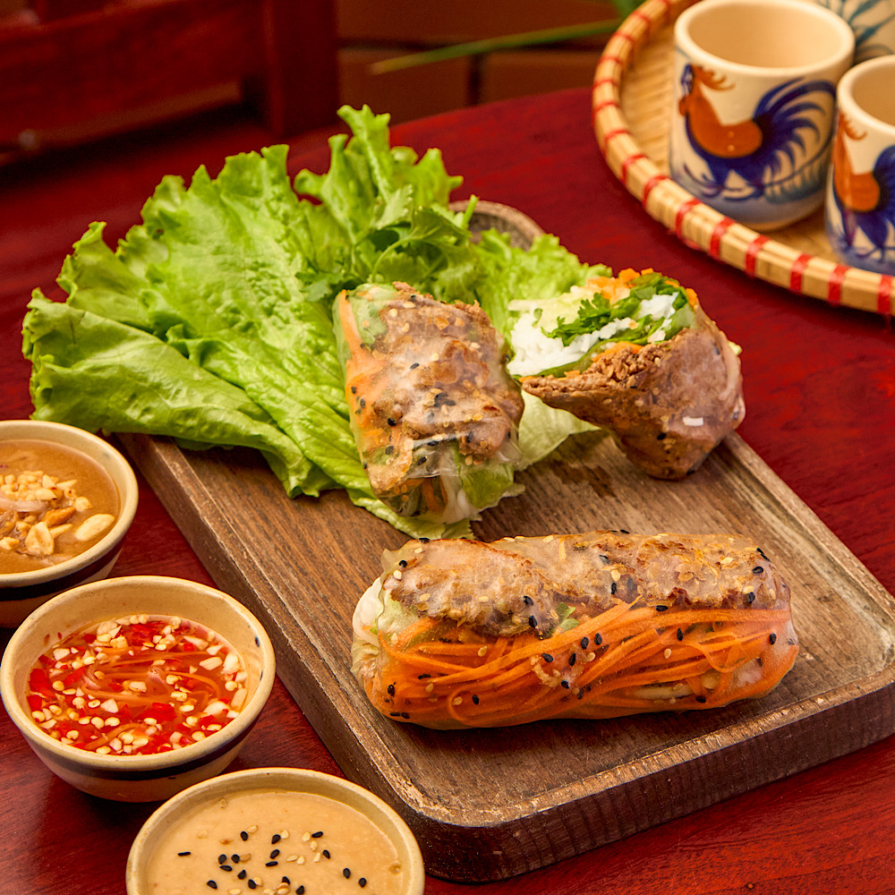 Lemongrass beef Vietnamese rice paper rolls at Roly Poly Fresh Spring Rolls & Coffee Da Nang